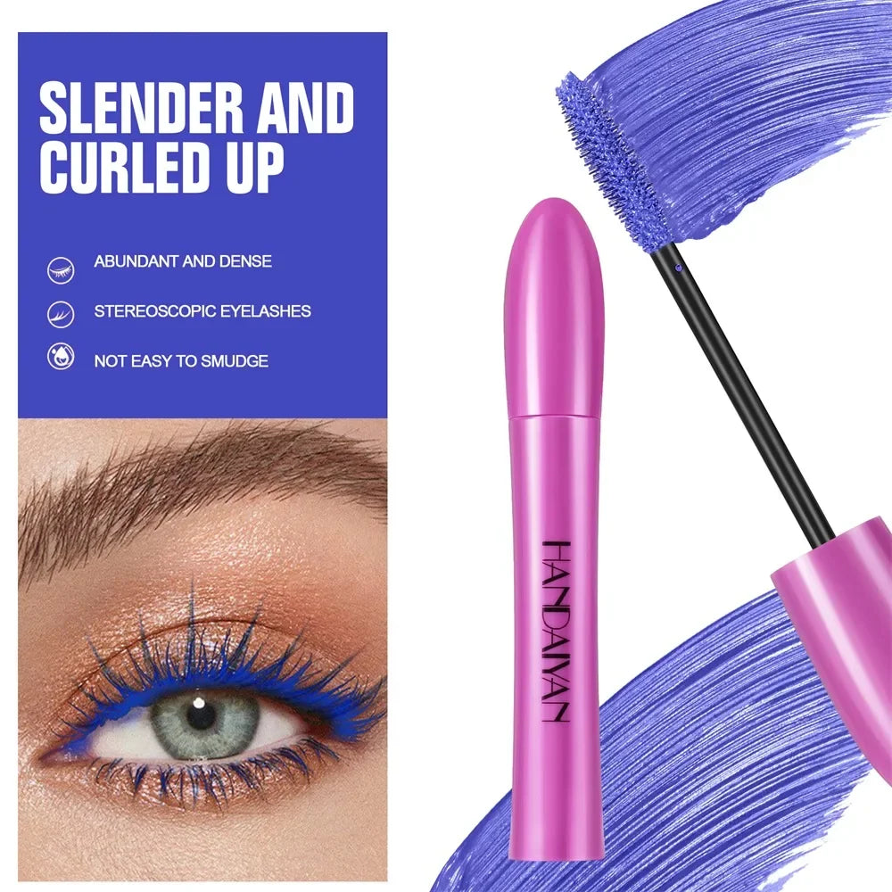 10 Color Waterproof Volumizing Mascara Smudge-Proof Curling Long-Lasting Sapphire Blue Pink Mascara for Bold Eye Look Cosmetics HIP