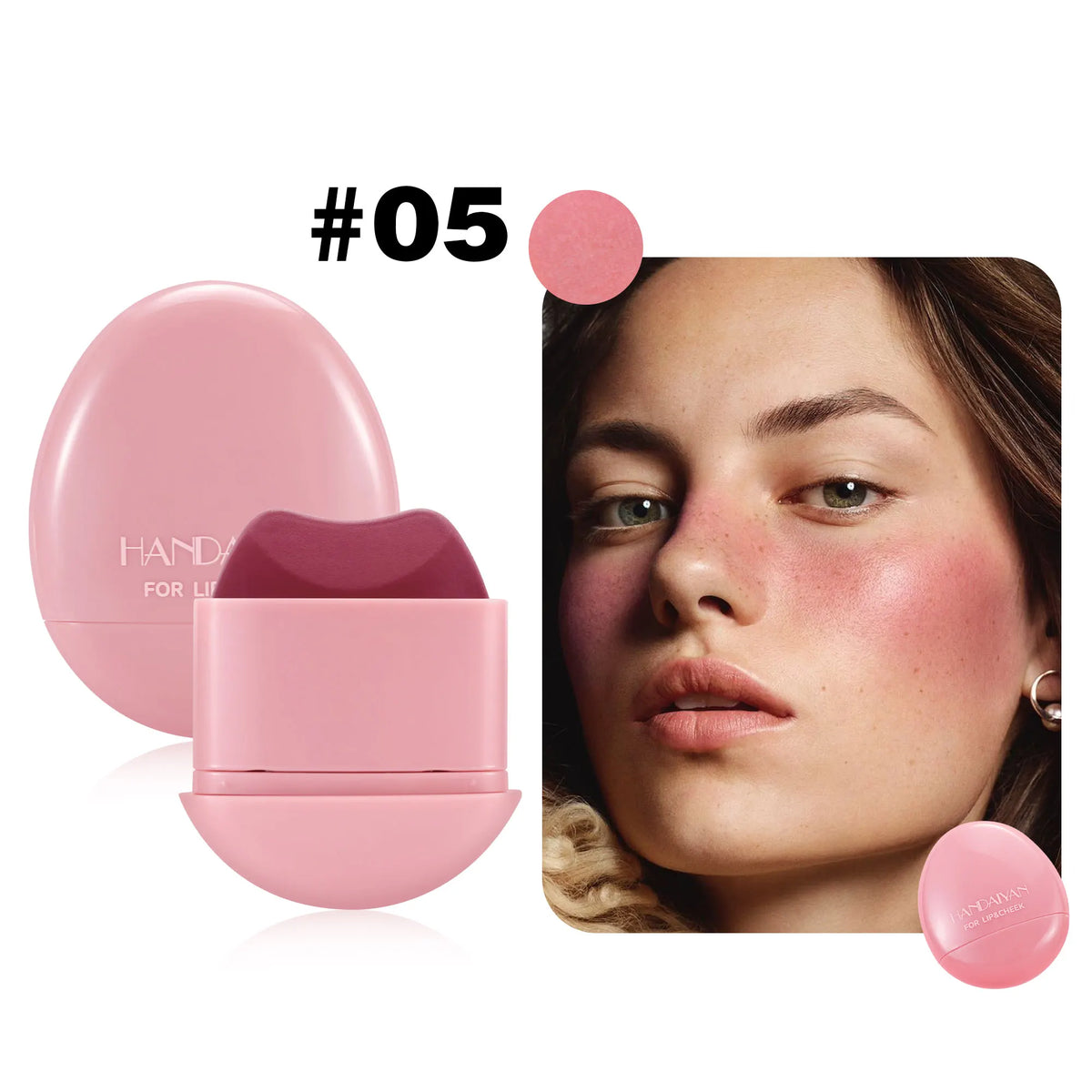 HANDAIYAN 2-in-1 Cream Blush Stick – Lip & Cheek Tint Cream Blush Stick HIP 05