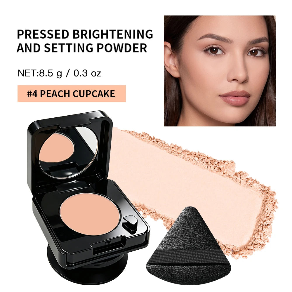 3 In 1 Setting Pressed Powder Phone Grip With Mirror Makeup Powder Brightening Long Lasting Control oil Matte Easy Makeup HIP 4Peach Cupcake