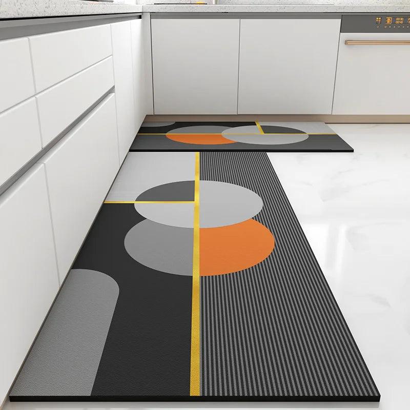 Waterproof Non-Slip PVC Kitchen Rug – Oil-Proof Leather Mat Kitchen Floor Mat HIP GU1395-P 1pc 58x200cm