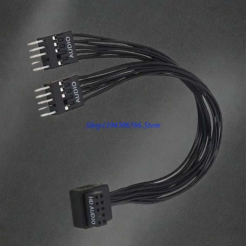 HD Audio 9-Pin Splitter Cable – 90° Dual Port for PC Audio Splitter Cable HIP