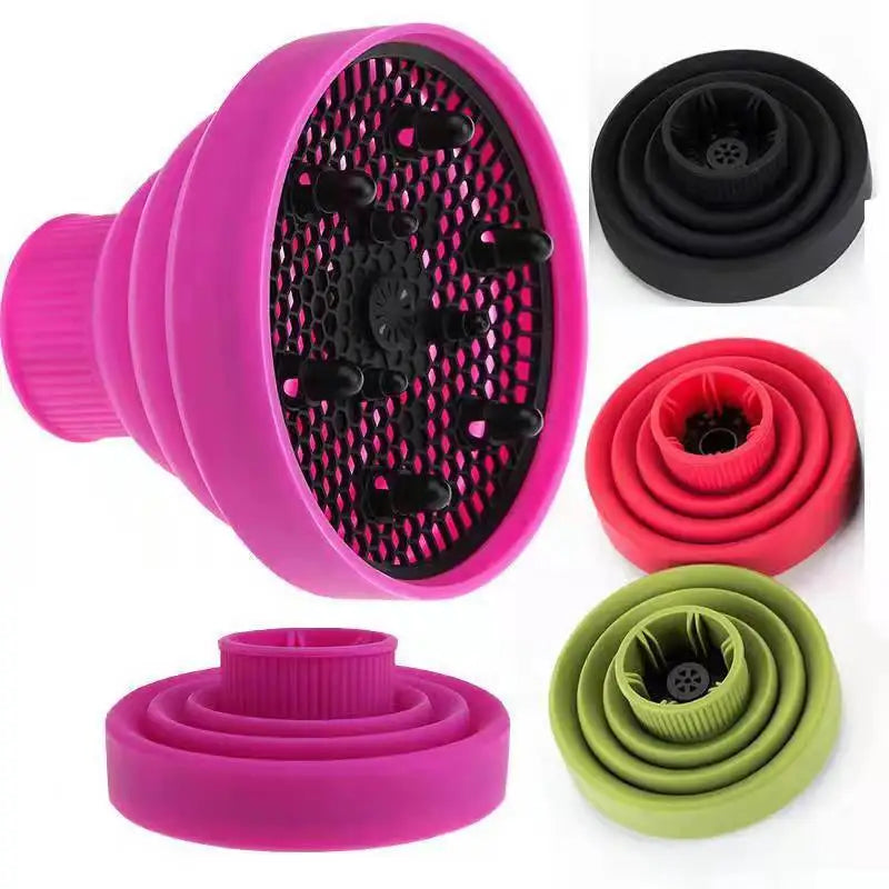 Universal Silicone Hairdryer Diffuser Cover Hair Curl Diffuser Foldable Curly Hair Drying Blower Barber Styling Accessories Tool HIP