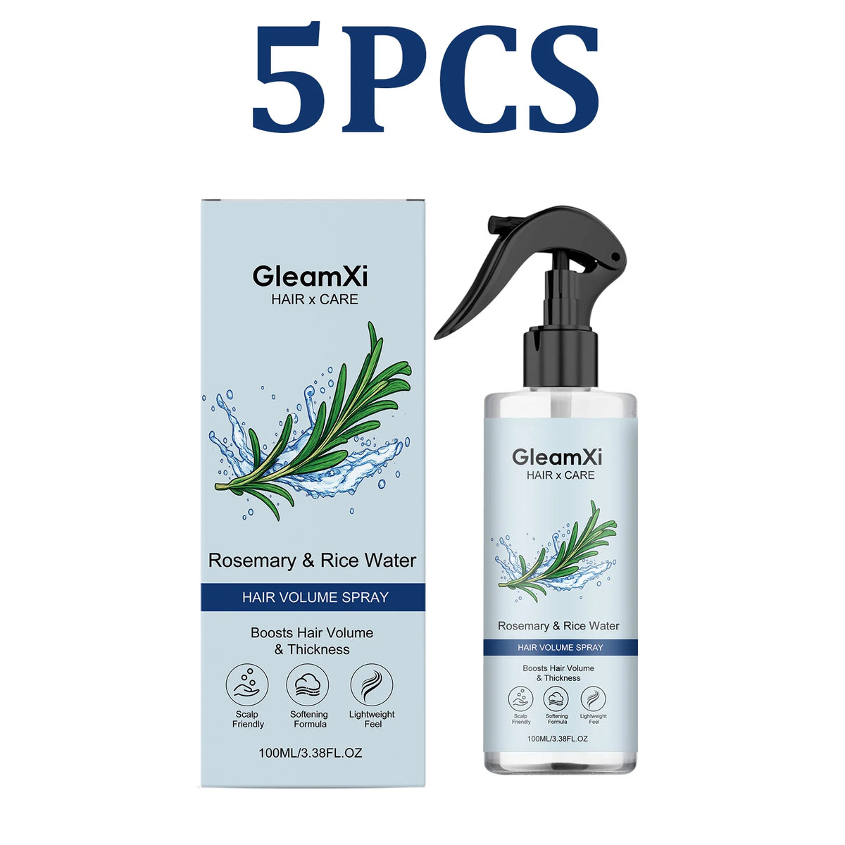 Rosemary Leave-In Conditioner Spray – Volume & Detangling Leave-In Conditioner Spray HIP 5PCS