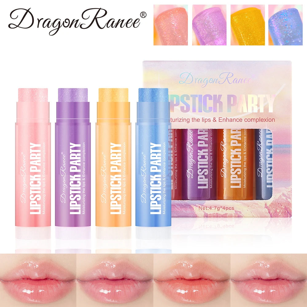 Pearlescent Mirror Lip Gloss Set 4pc – Shiny Moisturizing Glaze Lip Gloss Set HIP 01