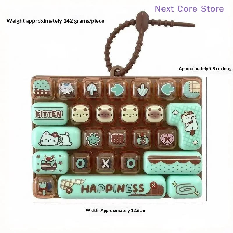 Anime Keyboard Fidget Keychain – 26-Key Clickable Charm Fidget Keychain Toy HIP