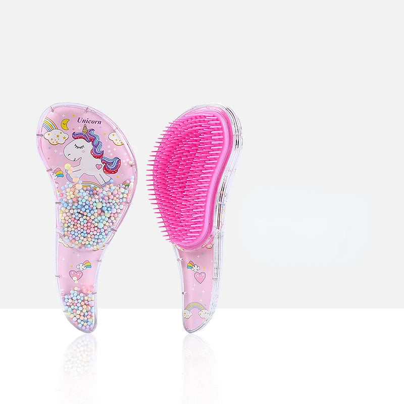 Cartoon Magic Comb Anti-static Massage Unicorn Hair Brushes Tangle Detangle Shower Massage Hairbrush Comb Salon Accessories Pink HIP NO.5