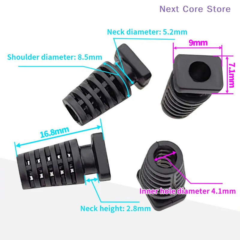 10-Pack 4.1mm Rubber Cord Boot Protectors – Cable Strain Relief Cable Strain Relief HIP