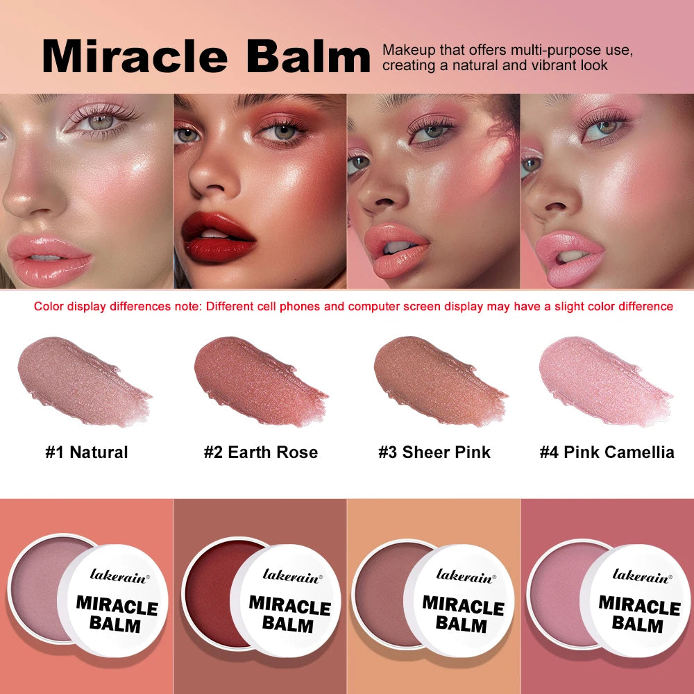 Cream Blush for Cheeks Mulit Glow Balm Blush Balm Face Makeup Radiant Finish Hydrating Creamy Lightweight & Blendable Color Face HIP