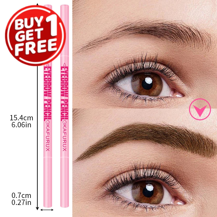 6 Colors Ultra-Fine Double Headed Eyebrow Pencil Waterproof and Long-lasting Brown Non-smudged Eye Brow Pen with Brush Cosmetics HIP