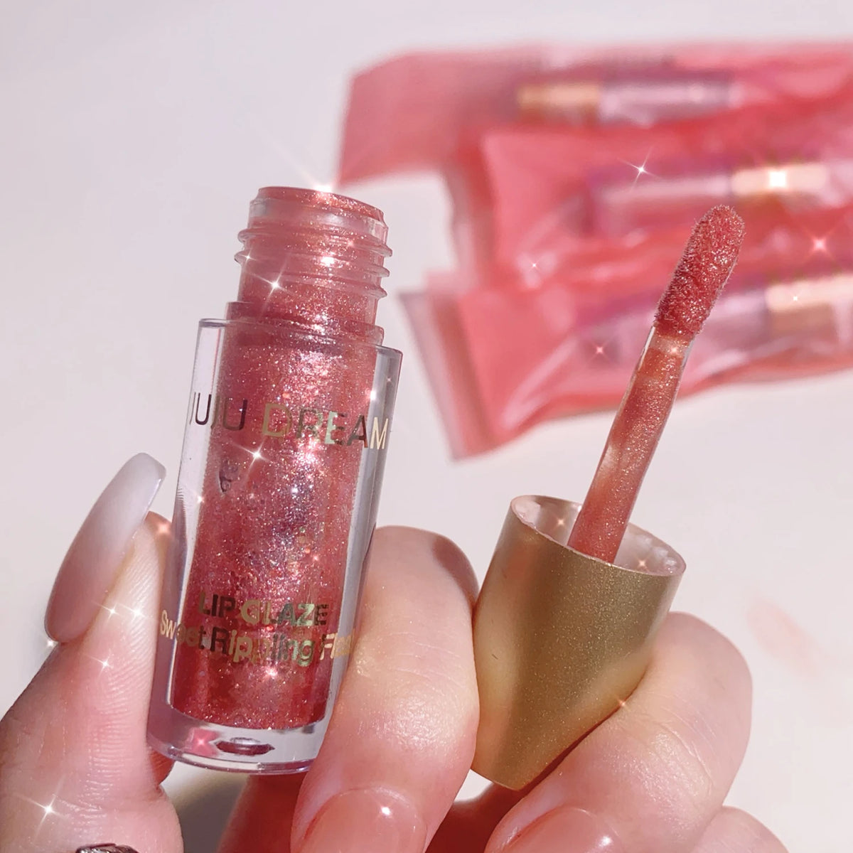 JUJU Dream Mirror Lip Gloss – Sparkling Clear Hydrating Glaze Lip Gloss HIP