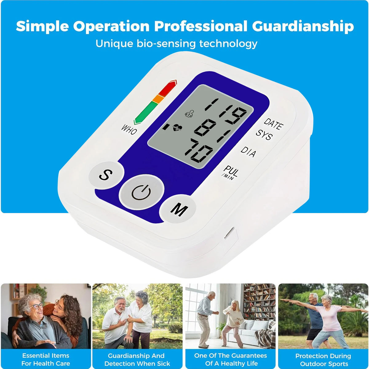Digital Upper Arm Blood Pressure Monitor & Heart Rate Cuff Blood Pressure Monitor HIP