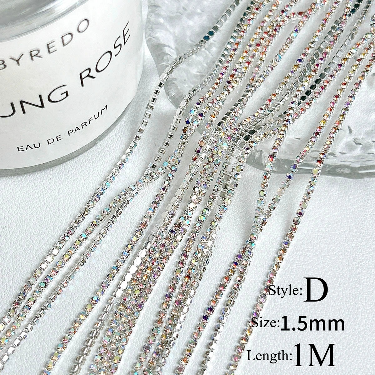 100cm Nail Bracelet Jewelry Metallic And Gold-Colored Chain For Retro Punk Style Nail Accessories Nail Decoration Fittings HIP D silver