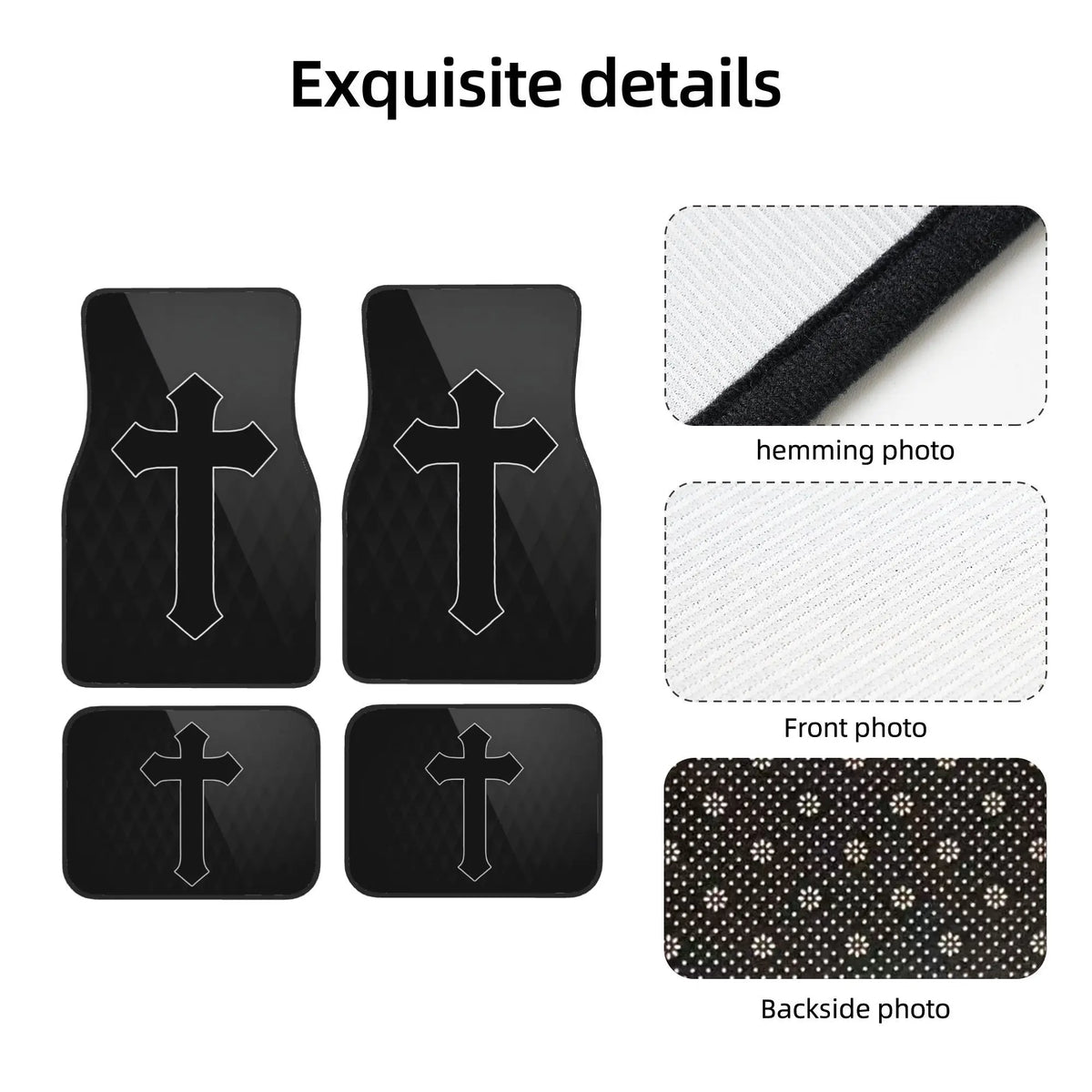 Gothic Car Floor Mats – 4-Piece Universal Set | Black Car Floor Mats HIP