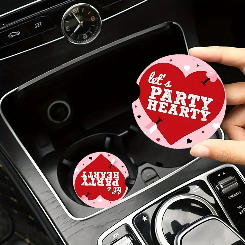 2-Pack Acrylic Heart Coasters – Waterproof & Insulated Acrylic Coaster Set HIP