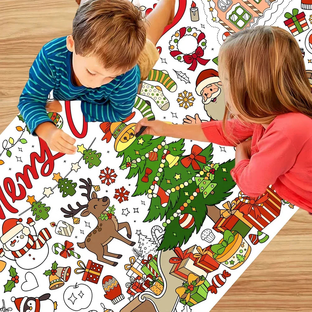 Halloween Christmas Thanksgiving Dinosaur Sports Large Drawing Mat Multi Theme DIY Coloring Tablecloth For Home & School HIP
