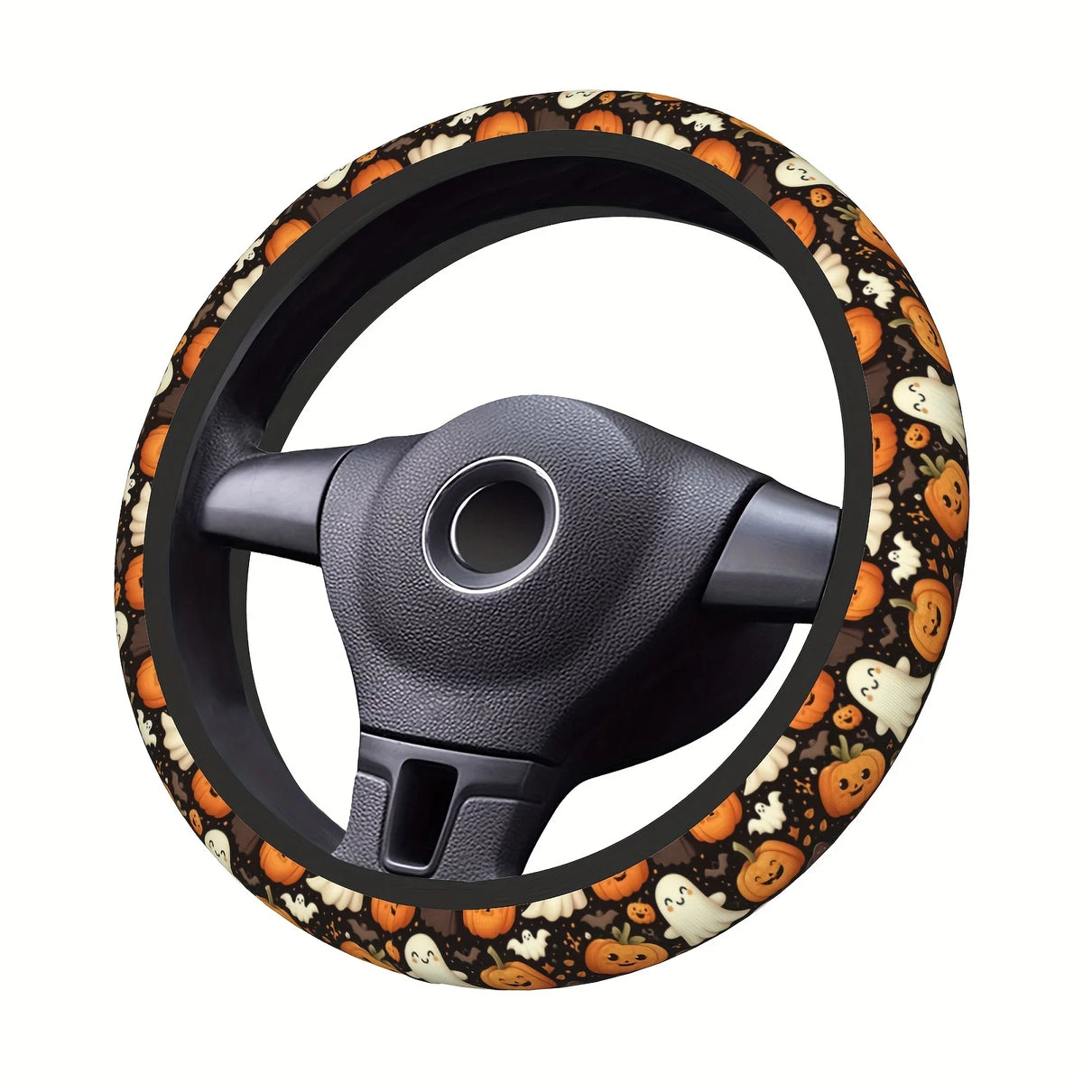 Halloween Neoprene Steering Wheel Cover – Ghosts & Pumpkins Steering Wheel Cover HIP