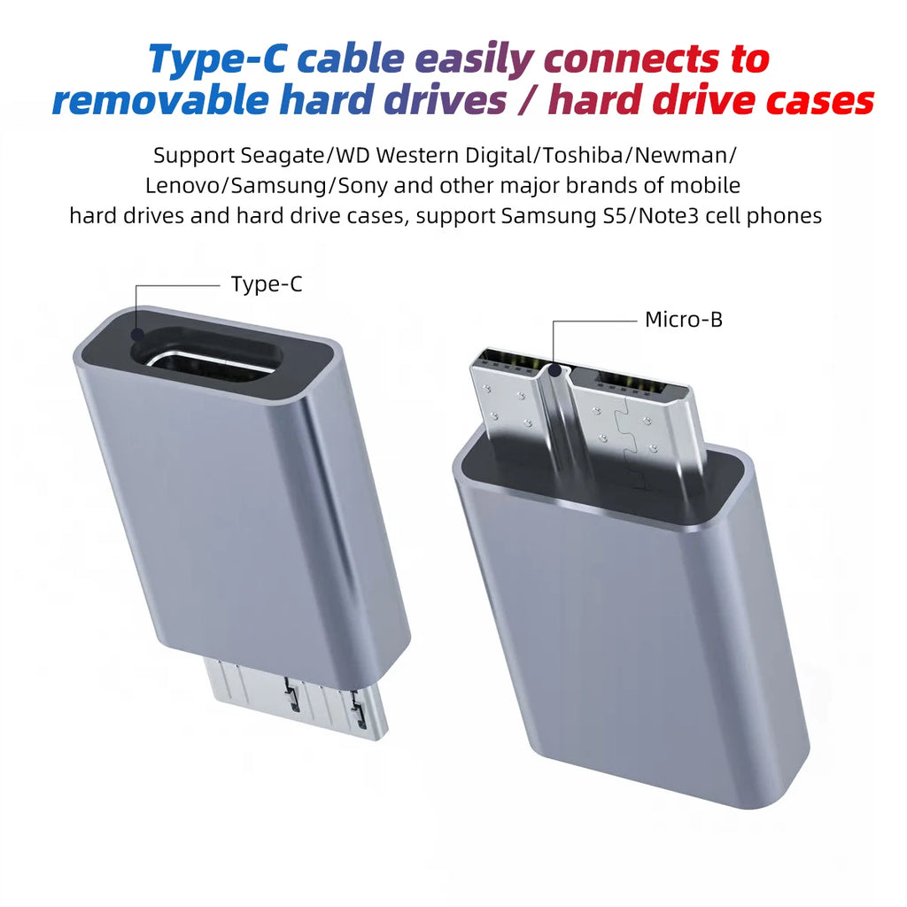 USB 3.0 Micro B to USB-C Adapter for External Hard Drives USB Adapter HIP