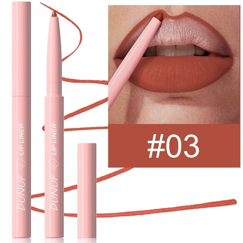Tapered Nib Lip Liner Pencil Long-Lasting Matte Creamy Plumping Lip Stain Waterproof Natural Nude Brown Slim Lip Liner Makeup HIP 03