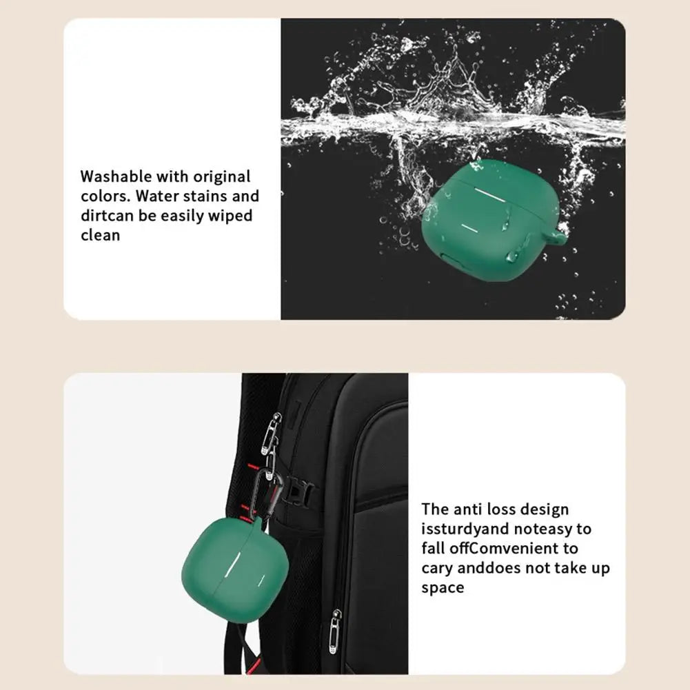 Earphone Case Protective Cover For REDMI Buds 8 Lite Silicone Protective Case Full-coverage Protection Shell With Carabiner HIP