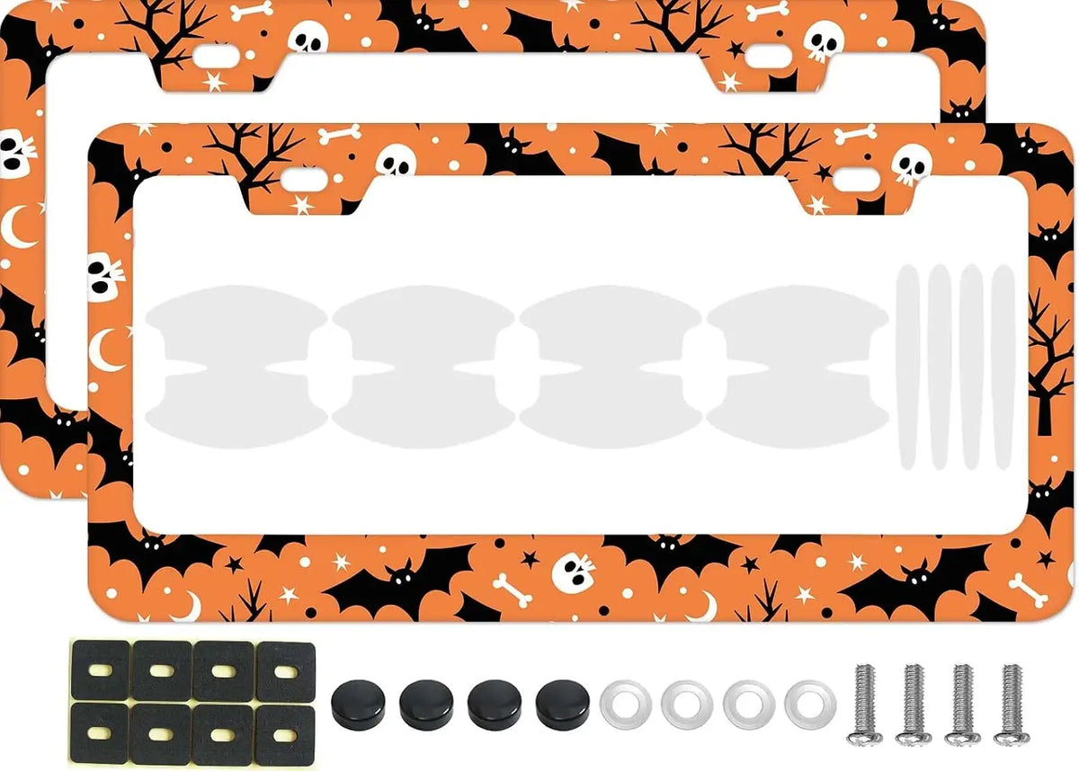 Halloween Bat & Skull License Plate Frames – Set of 2 License Plate Frame HIP 1