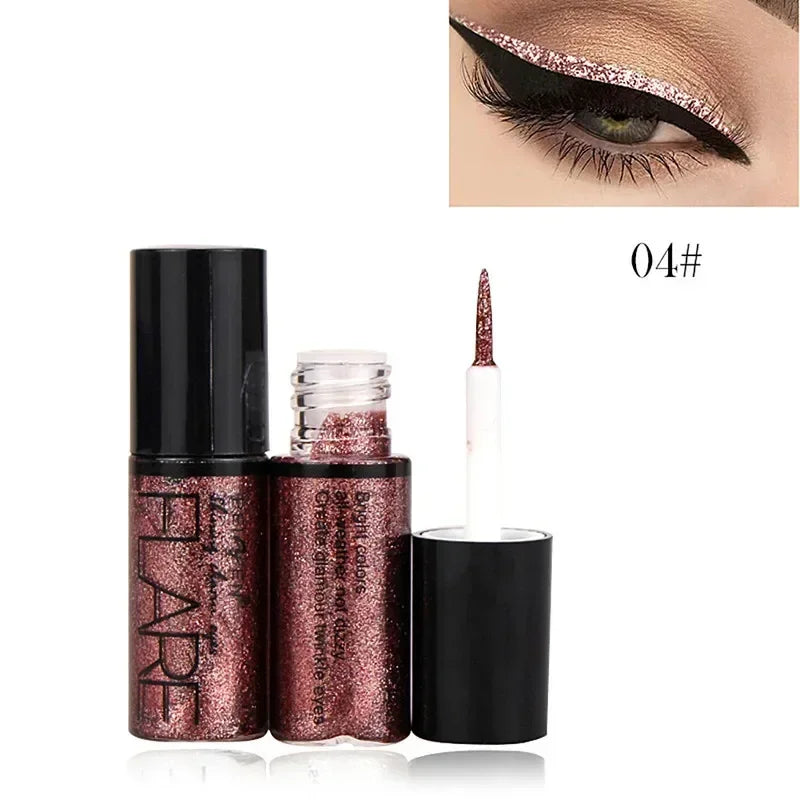 Professional Makeup Silver Rose Gold Color Liquid Glitter Eyeliner New Shiny Eye Liners for Women Eye Pigment Korean Cosmetics HIP 04