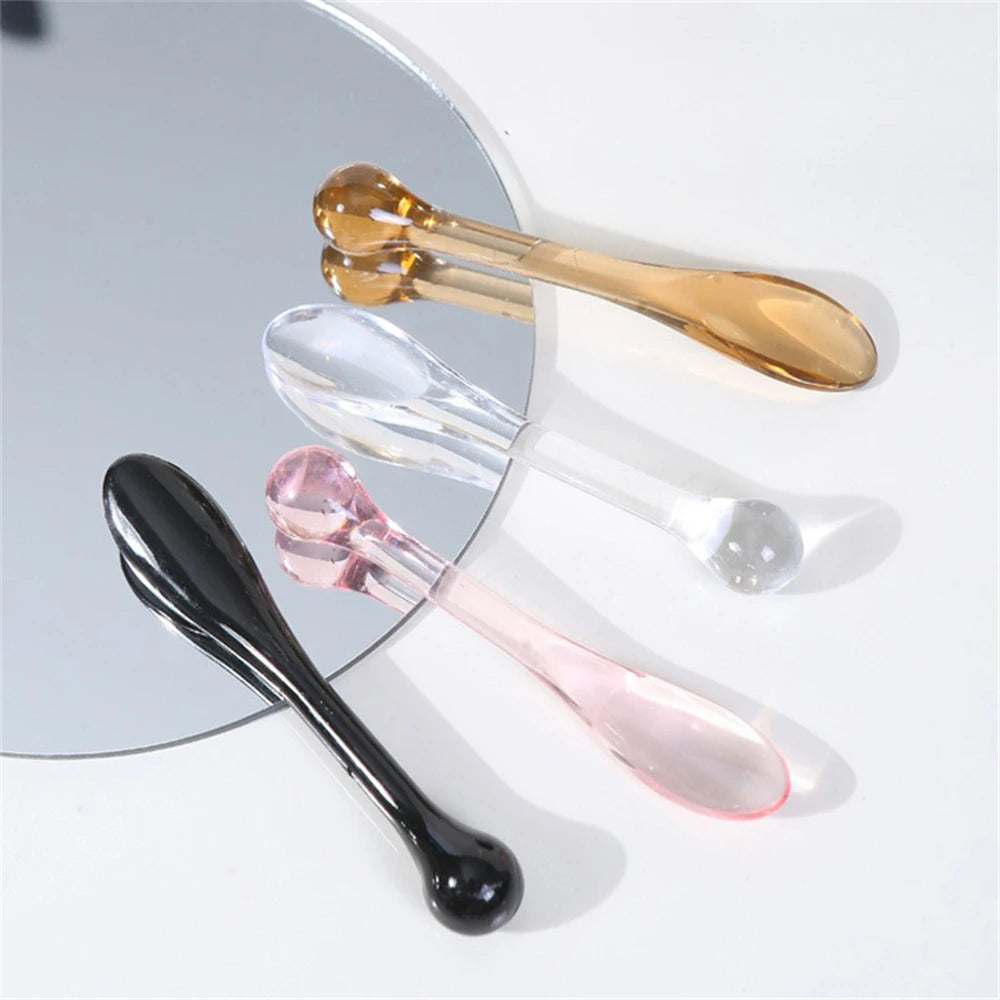 3pcs Acrylic Cosmetic Spatulas Scoop with Bottle Face Cream Mask Mud Mixing Spoon Beauty Tools Absorb Roller Facial Applicator HIP