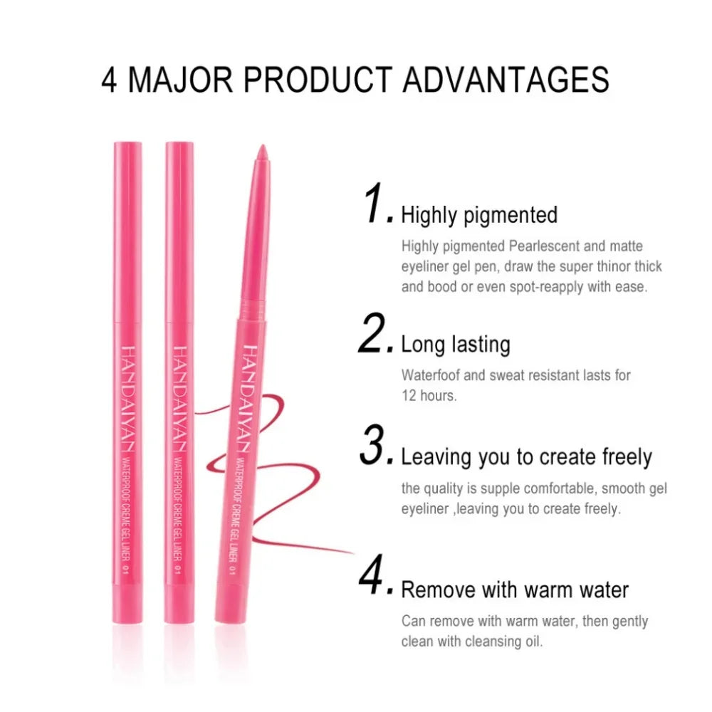 Handaiyan 12/20 Color Waterproof Gel Creme Eyeliner Pencil Set Gel Eyeliner Set HIP