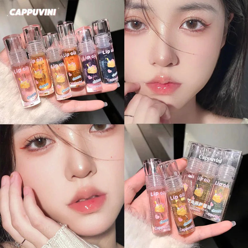 1/3pcs Crystal Jelly Lip Oil Moisturizing Transparent Lip Plumper Glitter Clear Fruit Lipgloss Hydrating Liquid Lipstick Makeup HIP
