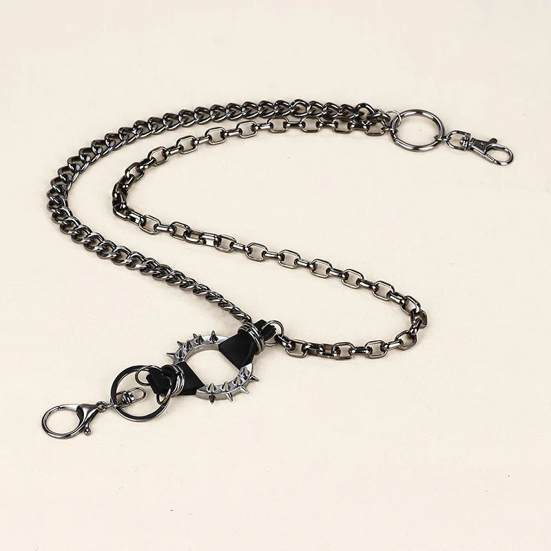 Punk Silver Metal Waist Chain Belt – Unisex for Jeans & Pants Metal Chain Belt HIP