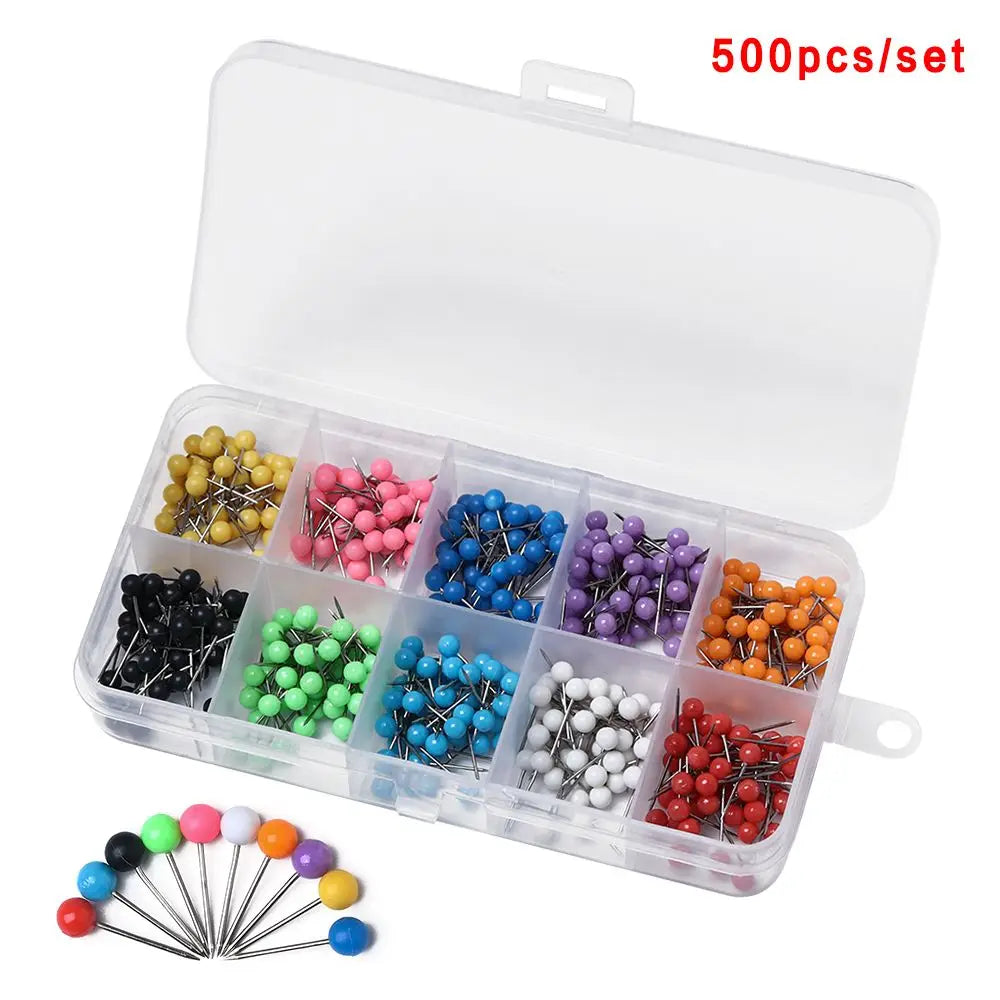500-Piece Colored Push Pins – Map Tacks & Thumbtacks Set Push Pin Set HIP