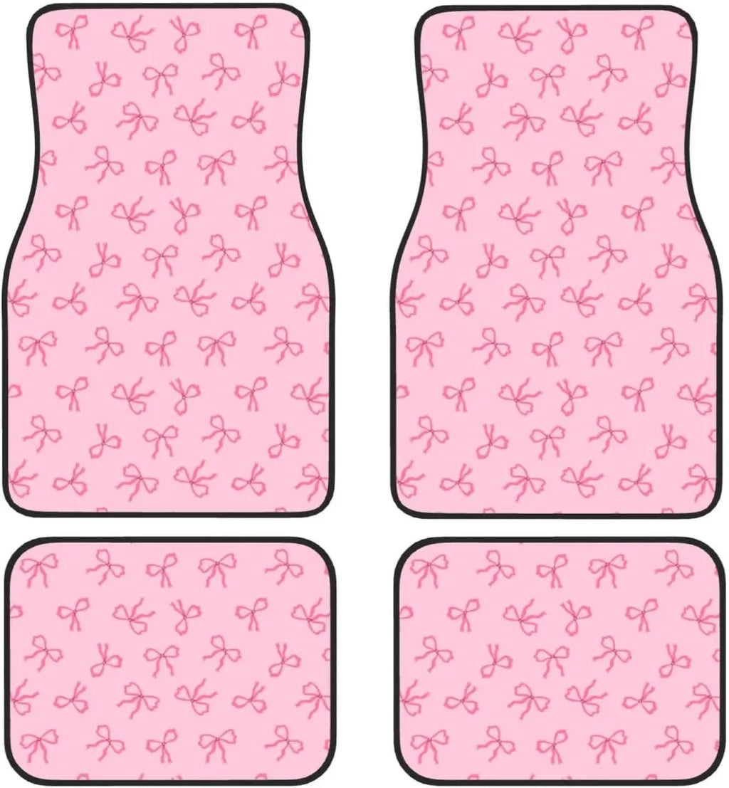 Pink Bows Rubber Car Floor Mats – All-Weather 4-Piece Set Car Floor Mats HIP 1