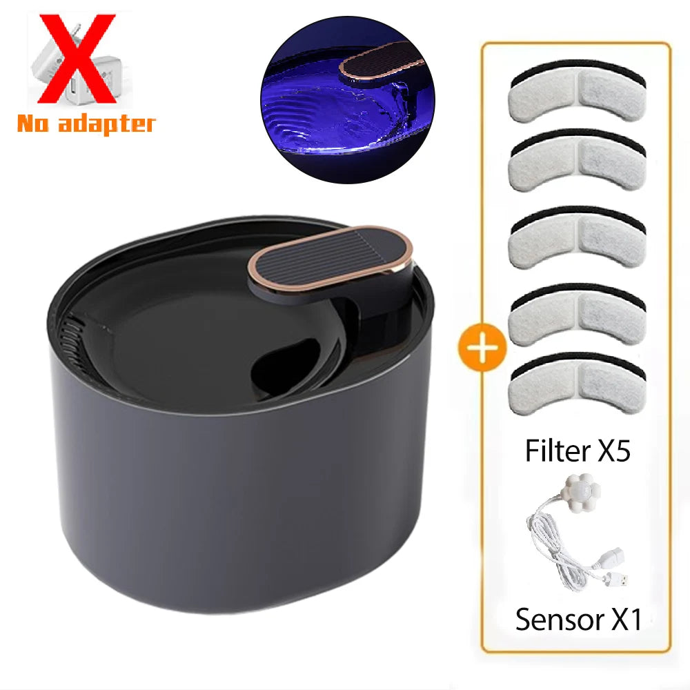Pet Fully Automatic Water Fountain USB Ultra Silent Intelligent Pump Sensor Filter 3L Cat Large Capacity Water Dispenser HIP 1set-5Filter-Sensor 3L