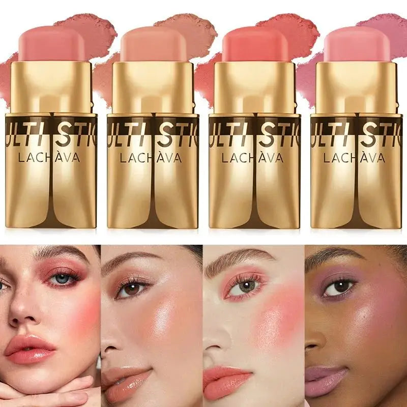 QiBest 3-in-1 Waterproof Blush Stick – Lips, Face & Eyes Multi-Use Blush Stick HIP