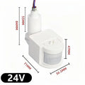 PIR Motion Sensor Light Switch 12V 110V 220V – Adjustable Motion Sensor Switch HIP White-24V