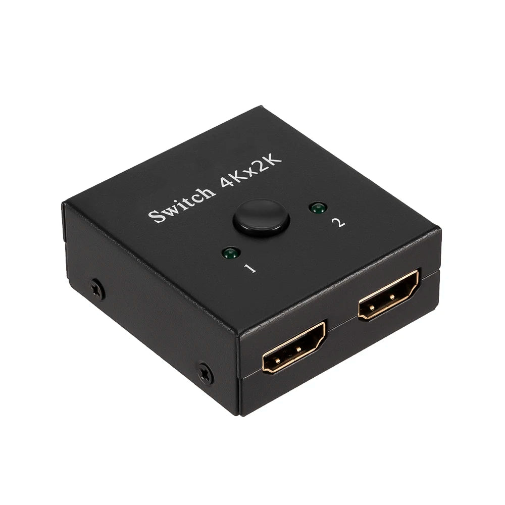 4K HDMI Splitter 2-Port Bidirectional Switch – 1 In 2 Out HDMI Splitter Switch HIP 1In 2Out or 2In 1Out