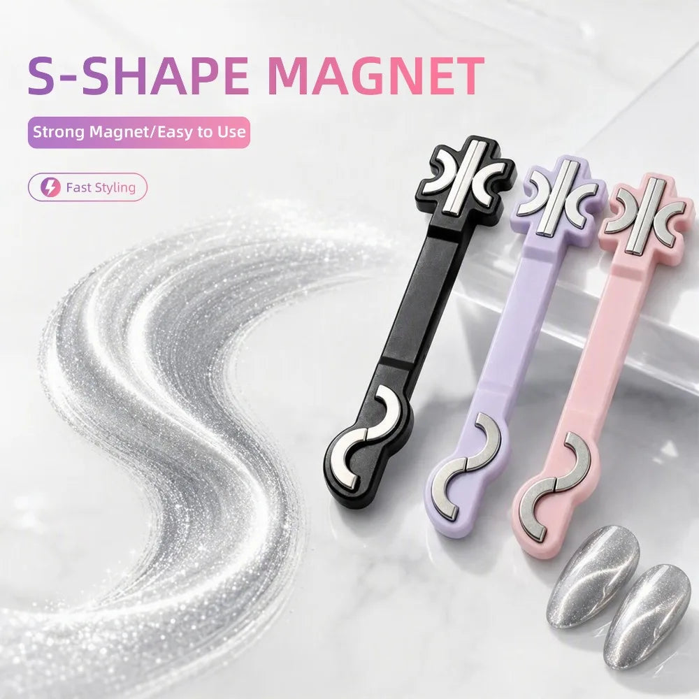 S Shape Twisted Nail Art Magnetic Wand Fancy Swirl Magnet Nail Art Various Cat Eye Pattern Effect DIY Nail Salon Accessory HIP