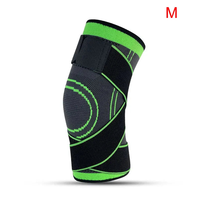Adjustable Nylon Sports Knee Brace – Patella Stabilizer Knee Brace Support HIP M-Green