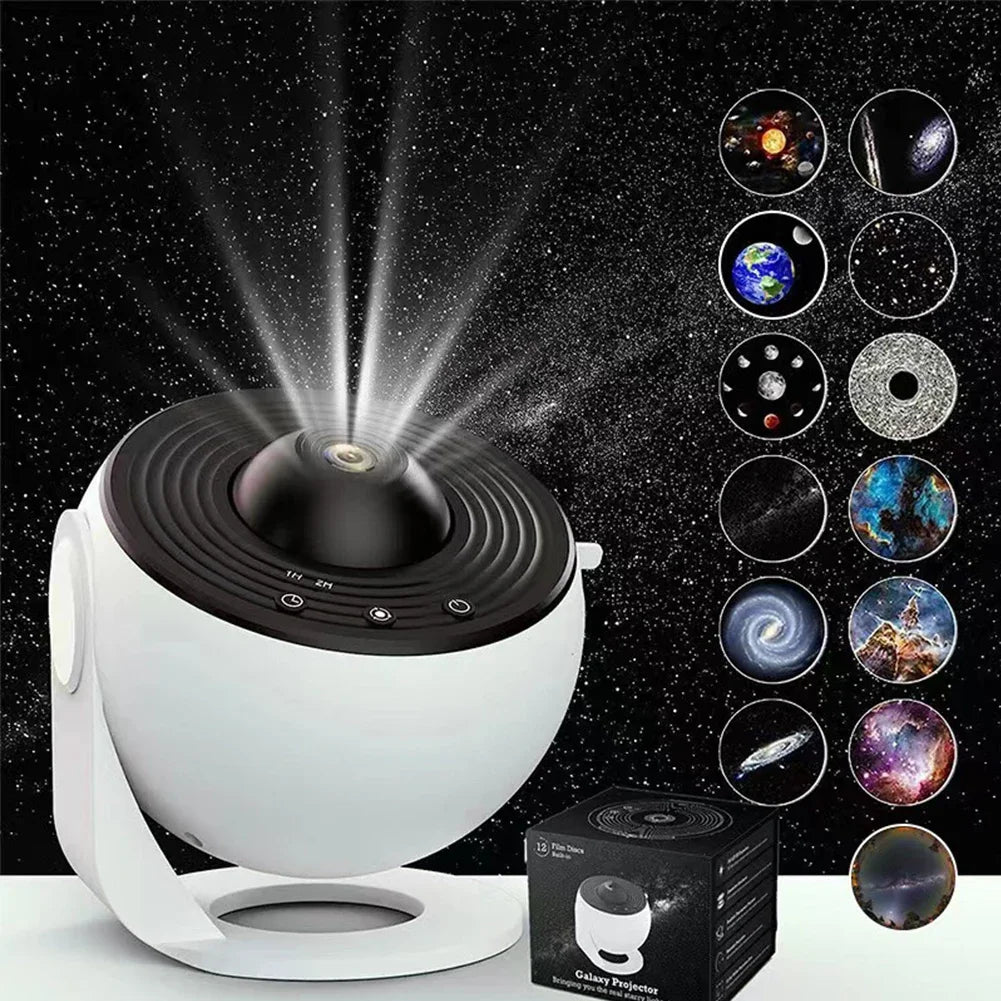 13 in 1 Star Projector, Night Light Galaxy Projector Starry Sky Projector 360° Rotate Planetarium Lamp For Kids Bedroom Deco HIP Black White