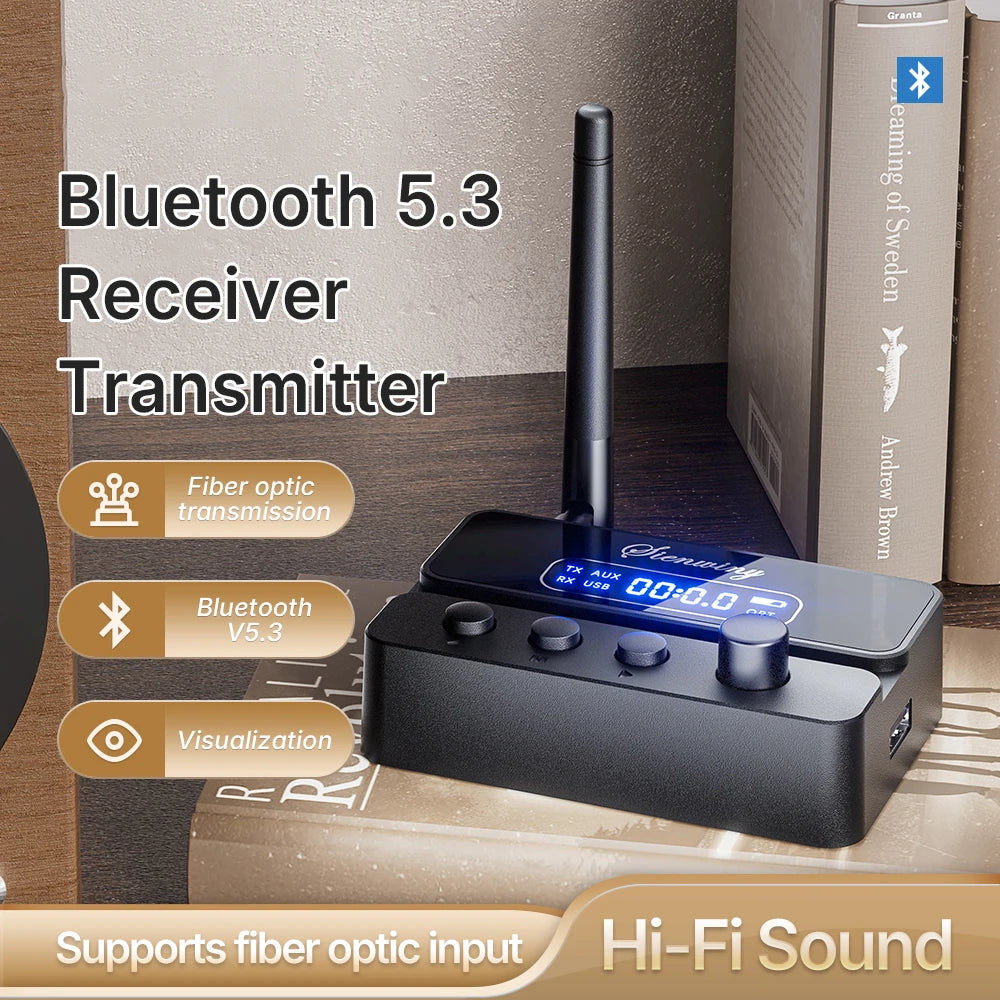 Bluetooth 5.3 Transmitter Receiver – OPT/AUX/RCA 2-in-1 Bluetooth Audio Adapter HIP