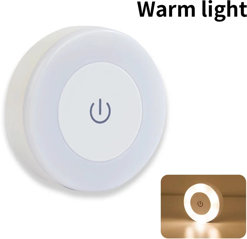 Wireless Wall Lamp Rechargeable LED Night Light With Touch Switch 3-Color Dimmable Reading Book Light For Bedroom Cabinet Closet HIP Only Warm White