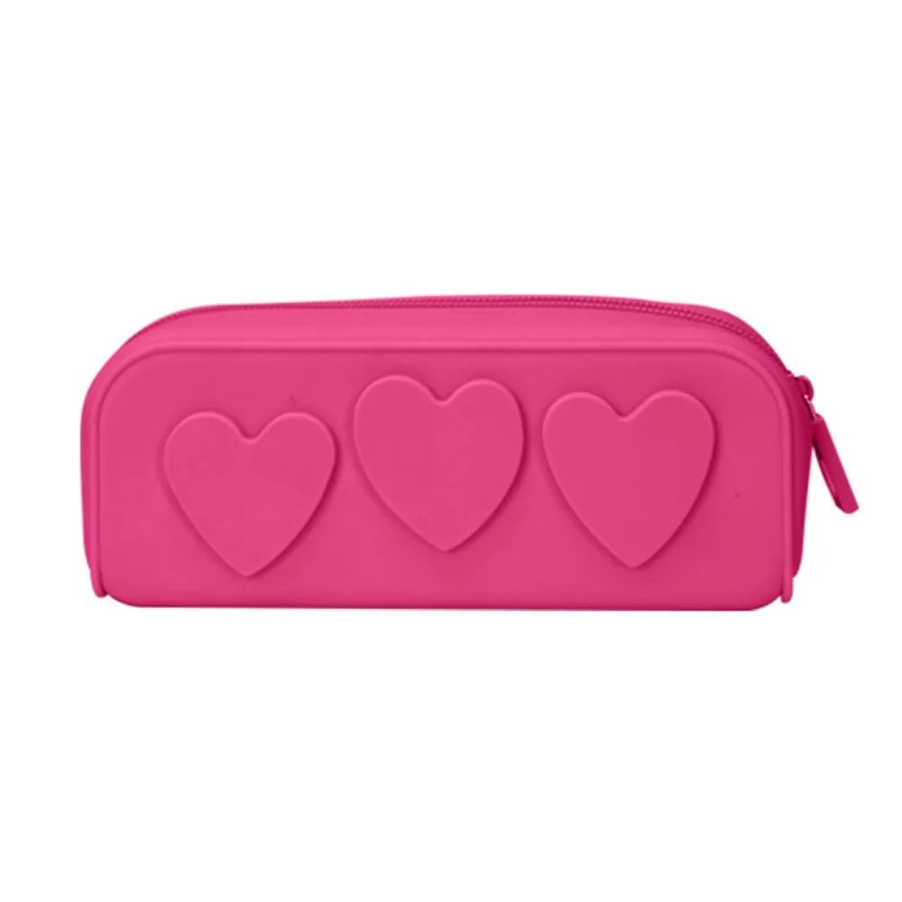 Heart Silicone Zip Bag – Reusable Makeup Brush Holder Silicone Cosmetic Bag HIP