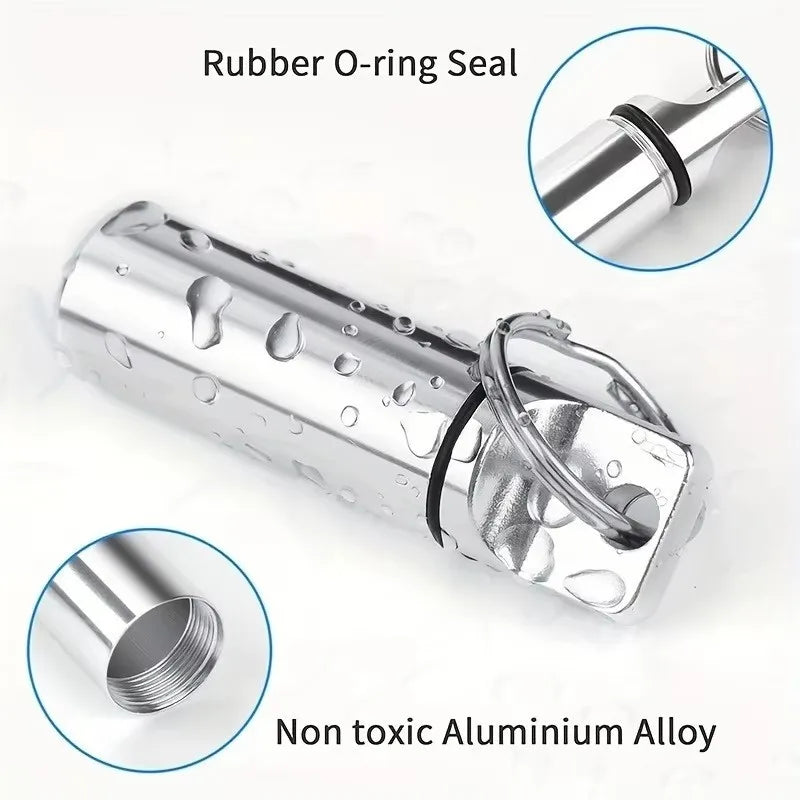 Waterproof Aluminum Pill Box Case with Key Ring | Airtight Pill Case Organizer HIP