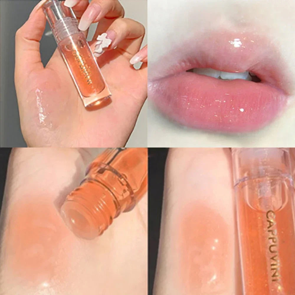 Transparent Crystal Jelly Lipgloss Shiny Clear Mirror Moisturizing Lip Balm Glitter Liquid Lipstick Lip Oil Fruit Taste Lip Tint HIP 1Pcs03 Mango Taste