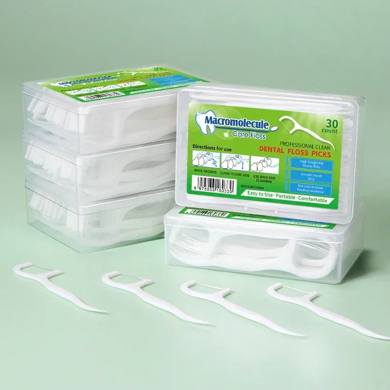 RUZOFO Dental Floss Picks & Interdental Brushes – 30 Pc Set Dental Floss Pick Set HIP