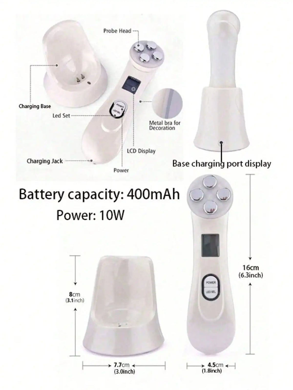 Mini LED Facial Rejuvenation Wand – Rechargeable Beauty Device LED Facial Beauty Wand HIP