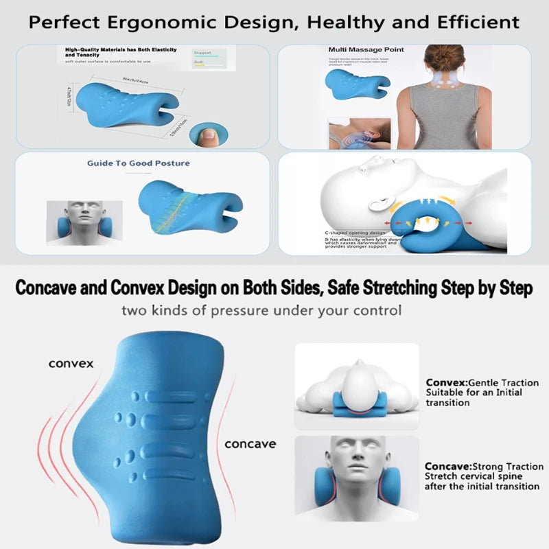 Cervical Traction Neck Stretcher & Shoulder Massage Pillow Neck Traction Stretcher HIP