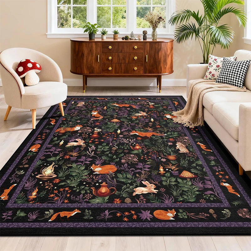 Large Fox Animal Print Rug – Soft, Non-Slip & Washable Area Rug HIP