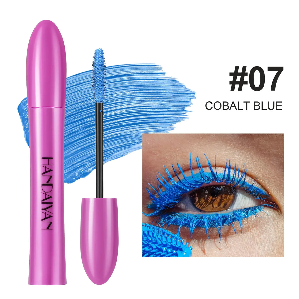 Pink Brown Eyelashes Mascara Colorful Stage Makeup Colored Mascara Cream Blue Green Lasting Waterproof Mascara Curling Eyelashes HIP 07 Cobalt Blue