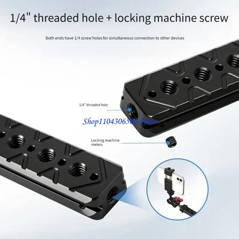 Aluminum Alloy DSLR Sliding Bracket – 1/4" & 3/8" Rail Mount Camera Rail Bracket HIP