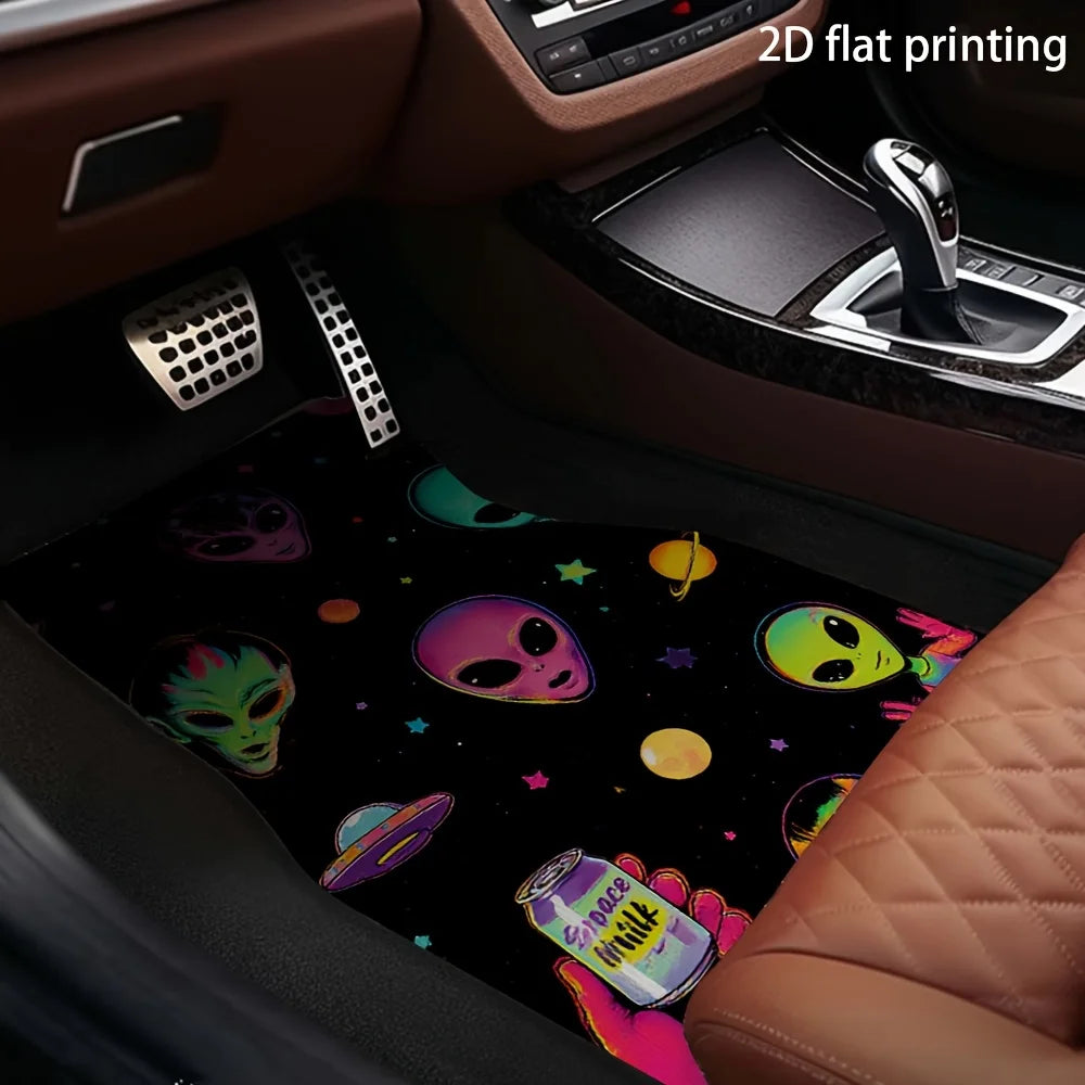 4-Piece Alien Space Car Floor Mats – Washable Polyester Car Floor Mats HIP